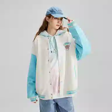 LAMLICKA Baseball Jacket Beige