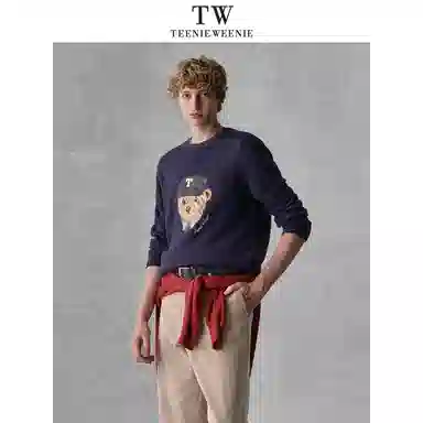 Teenie Weenie Men Bear Embroidered Sweater