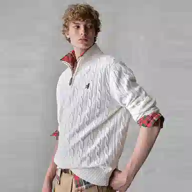 Teenie Weenie Men Half-Zip Knit Sweater