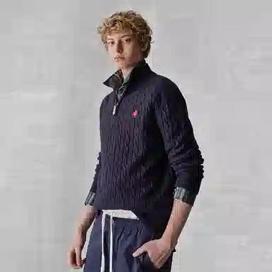 Teenie Weenie Men Half-Zip Knit Sweater