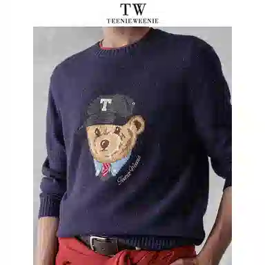 Teenie Weenie Men Bear Embroidered Sweater