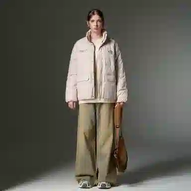 Teddy Collection Basic Letter Print Down Jacket