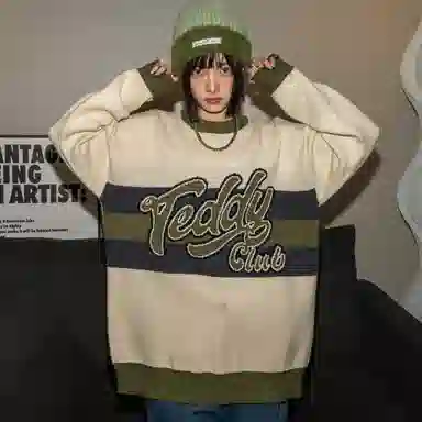 TeddyClub Retro Stripe Logo Sweater