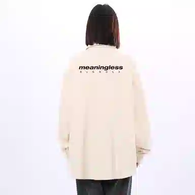 Gwola Basic Letter Print Long Sleeve Shirt