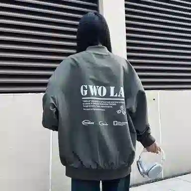 Gwola Logo Print Baseball Jacket