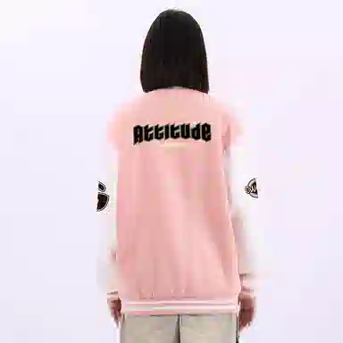 Gwola Baseball Boy Series Patchwork Colorblock Letter Print Baseball Jacket