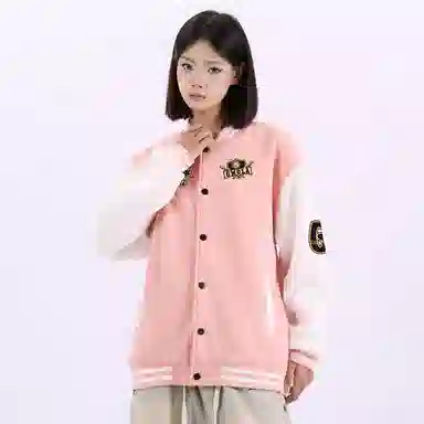 Gwola Baseball Boy Series Patchwork Colorblock Letter Print Baseball Jacket