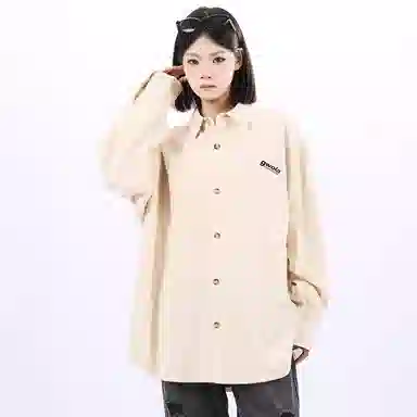 Gwola Basic Letter Print Long Sleeve Shirt