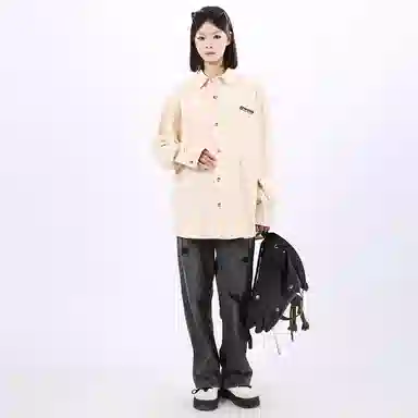 Gwola Basic Letter Print Long Sleeve Shirt