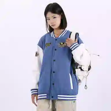 Gwola Baseball Boy Series Patchwork Colorblock Letter Print Baseball Jacket