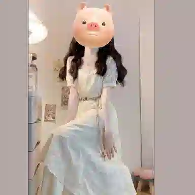 桴生 重工拼接不规则网纱假两件透气显瘦短袖连衣裙 女款