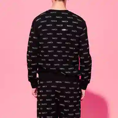 TCH Rhinestone Letter Sweatshirt Black Silver