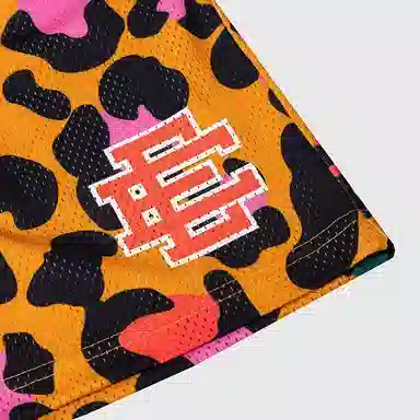 泡泡陷阱 美式复古高街豹纹印花网眼透气时尚百搭简约潮流休闲运动篮球裤 男女同款