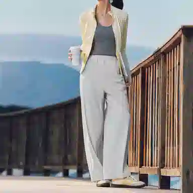 蕉下 百搭纯色高腰阔腿休闲裤 女款