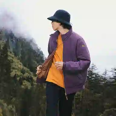 蕉下 立领防风休闲户外运动飞行员棉服 男款 深檀紫