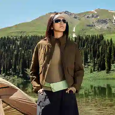 蕉下 纯色立领绒感外套 女款