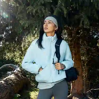 蕉下 纯色立领绒感外套 女款