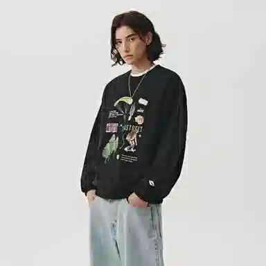 714STREET Retro Print Sweatshirt