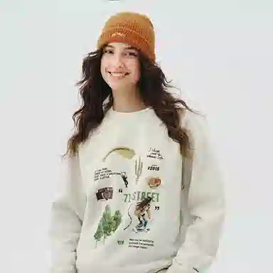 714STREET Retro Print Sweatshirt