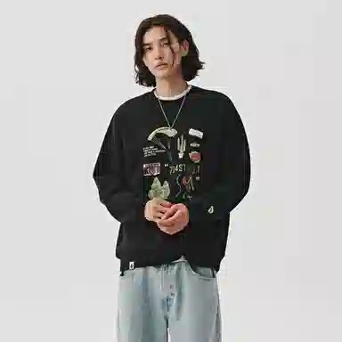 714STREET Retro Print Sweatshirt
