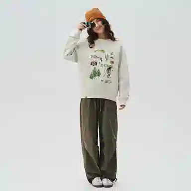 714STREET Retro Print Sweatshirt