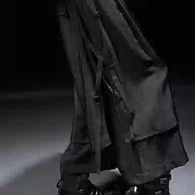 幻象者 原创设计双层阔腿裤休闲裤 男女同款 黑色