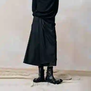 幻象者 原创设计不对称裤裙羊毛混纺八分裤 女款