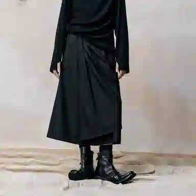 幻象者 原创设计不对称裤裙羊毛混纺八分裤 女款