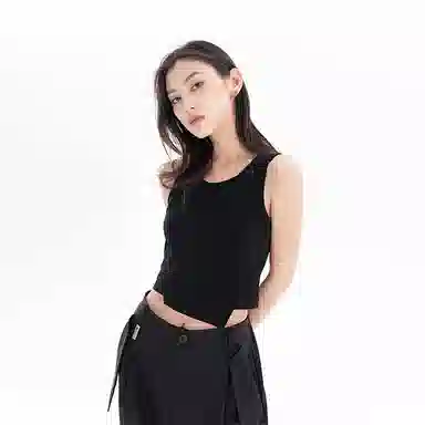 Huanzhe Knitted Tank Top Black
