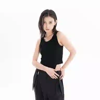 Huanzhe Knitted Tank Top Black