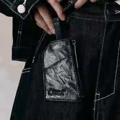 幻象者 原创设计收纳便携小件物品 植鞣皮 卡包 男女同款情侣款 黑色