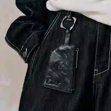 幻象者 原创设计收纳便携小件物品 植鞣皮 卡包 男女同款情侣款 黑色