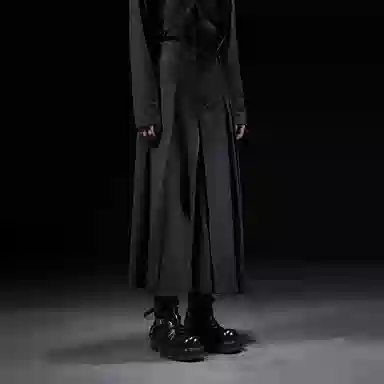 幻象者 原创设计解构八分武士裤宽松阔腿裙休闲裤 男女同款 黑色