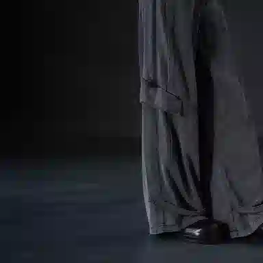 幻象者 原创设计垂感阔腿宽松直筒休闲裤 男女同款 黑灰色