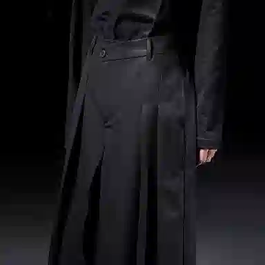 幻象者 原创设计解构八分武士裤宽松阔腿裙休闲裤 男女同款 黑色