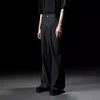 幻象者 原创设计喇叭裤宽松直筒长裤休闲裤子 男女同款 黑色