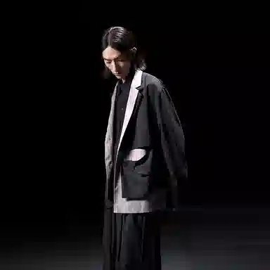 Huànxiàngzhě Asymmetric Blazer Black