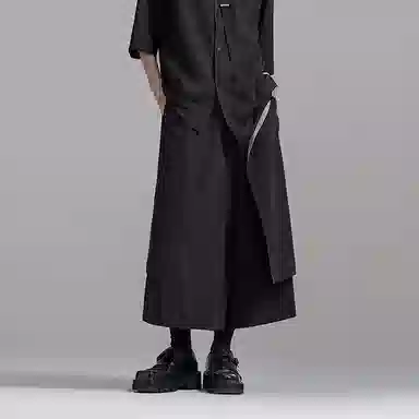 Huànxiàngzhě Original Design Wide-Leg Pants Black