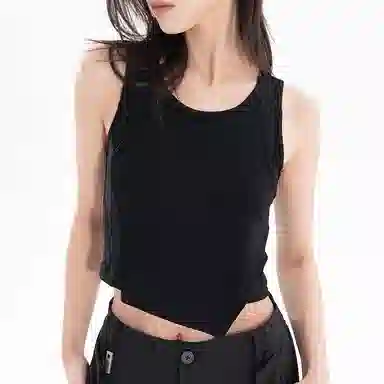 Huanzhe Knitted Tank Top Black