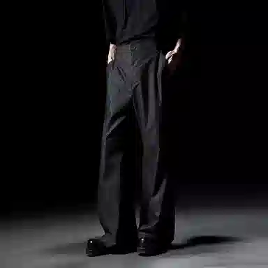 幻象者 原创设计喇叭裤宽松直筒长裤休闲裤子 男女同款 黑色