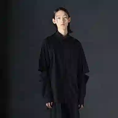 Huanzhe Deconstructed Oversized Black Shirt