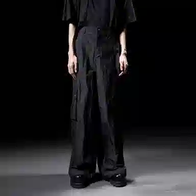 Huànxiàngzhě Black Wide-Leg Pants