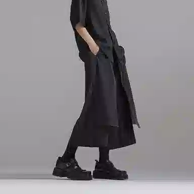 Huànxiàngzhě Original Design Wide-Leg Pants Black