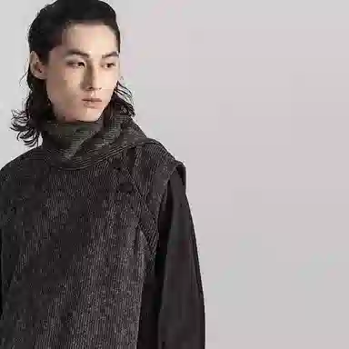 Huànxiàngzhě Turtleneck Knit Vest Black