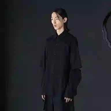 Huanzhe Deconstructed Oversized Black Shirt