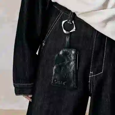 幻象者 原创设计收纳便携小件物品 植鞣皮 卡包 男女同款情侣款 黑色