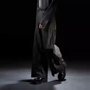 Huànxiàngzhě Original Design Black Wide-Leg Pants