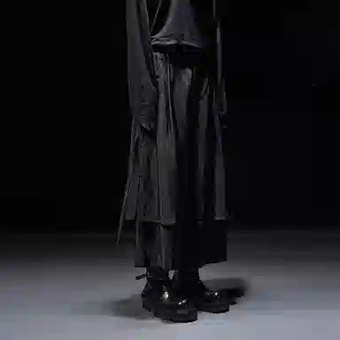 幻象者 原创设计双层阔腿裤休闲裤 男女同款 黑色