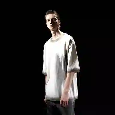 Huànxiàngzhě Original Design Cotton Printed Loose T-Shirt White