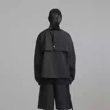 幻象者 日系简约立体袋工装立领宽松夹克外套 男女同款 黑色